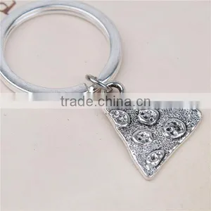 Keychain & Keyring Pizza Silver Plated Triangle Carved 4.6cm thumbnail-2