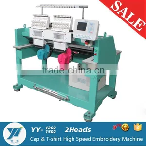 YINGYING 1502 1202 2heads Double Heads 15needles 12colors 12needles Compact Flat and Cap t Shirt Computerized Embroidery Machine thumbnail-1