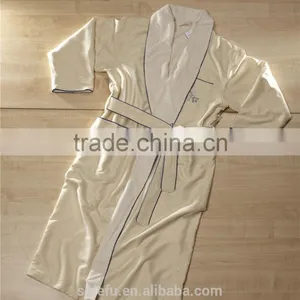 Luxury Hotel Unisex Men Women Double Layer Terry Lined Microfiber Bathrobe Wholesale thumbnail-2