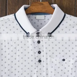 2016 Spring and Summer Men Short Sleeved Dot Polo t Shirt 100% Cotton thumbnail-2
