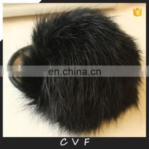 8cm Genuine Rabbit Fur Pompon Hairband Girl Lady Fur Pom Pom Elastic thumbnail-1