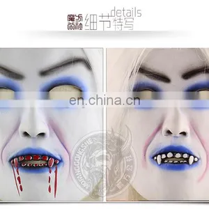Halloween Latex Ghost Mask With White Wigs thumbnail-3