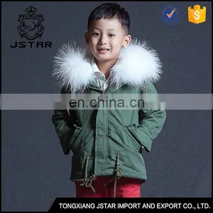 China Cheap Raccoon Fur Jacket Parka Best Warm Children Winter Coat thumbnail-6