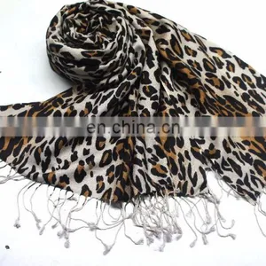 Silk Pashmina Wool Shawls, Hand Printed With Fringes thumbnail-1