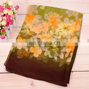 Ladies New Printed Silk Chiffon Scarf Wholesale thumbnail-5