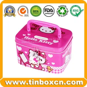 Metal Tin Coin Bank With Lock Saving Money Box for Gift thumbnail-3