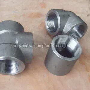 Good Quality ASME B16.11 A105 3000LB Threaded 90 Degree Elbow thumbnail-1