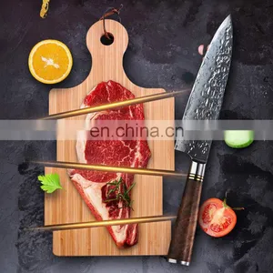 Sapele Wood Handle Handmade Damascus Chef Knife thumbnail-3
