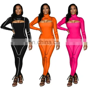 2020 New Arrivals Autumn Women Fashion Fitness Yoga Jumpsuit Ladies Backless Sportswear Fitness Yoga Jumpsuit With Zipper thumbnail-1
