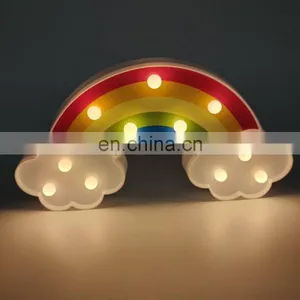 LED Rainbow Colorful Night Light Batteries Powered Decorative Light For Baby Bedside Lamp thumbnail-1