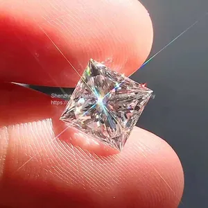Wholesale Size White D Color VVS1 Princess Cut Moissanites Square Shape With Certificate Loose Germstones thumbnail-2