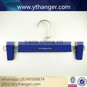 CY-633 Luxury Blue Rubber Coat Plastic Hanger Copper Coat Hanger Display Rubber Hanger thumbnail-2