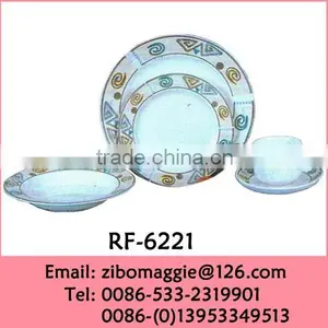 Elegant Flower Designed Promotion Round Fine Ceramic Dinnerware for Gift thumbnail-1