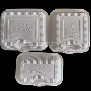 Hinged Lid Clamshell to go Disposable Food Container Lunch Box 1880ml for Burger thumbnail-1