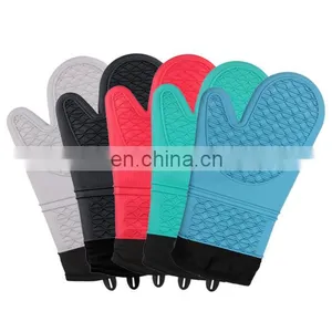 Cheap Price Heat Resistant Gloves With Double Silicone Oven Mitts for Kitchen thumbnail-3