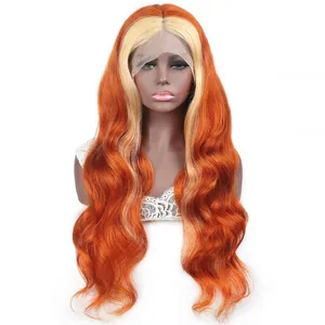 Ginger Blonde Lace Front Wig Body Wave Hd Lace Frontal Wig 613 Colored Human Hair Wigs 13X4 Ginger Lace Front Wig thumbnail-4