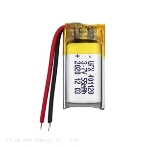 China Lipo Cell Manufacturer Customized POS Machine Rechargeable Li-Ion Battery UFX 401120 55mAh 3.7V Small Lipo Battery thumbnail-1