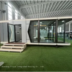 Luxury Space Capsule Container House Mobile Prefab Modular Apple Cabin Pod Home CAPSULE HOMES Movable Hotel With 2 Bedrooms thumbnail-4