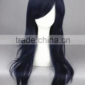 High Quality 65cm Medium Long Curly Prince of Tennis Wig Kisarazu Ryou Blue&Black Synthetic Anime Wig Cosplay Hair Wigs thumbnail-3