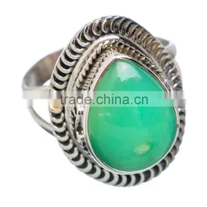 Chrysoprase RING ,WHOLESALE SILVER JEWELRY,SILVER EXPORTER,SILVER JEWELRY FROM INDIA thumbnail-1