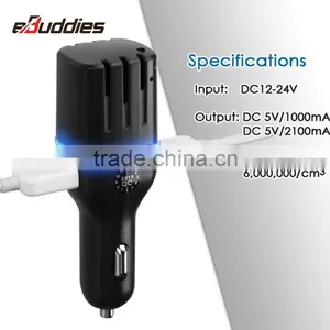 Car Air Cleaner Purifier for Cars With 2 USB Ports for Charging Mobile Phone thumbnail-4