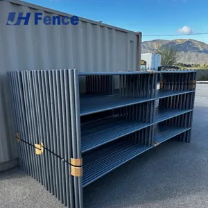 12 ft Portable Heavy Duty Galvanized Metal Round Pen Cattle Corral Livestock Farm Horse Yard Fence Panels thumbnail-1