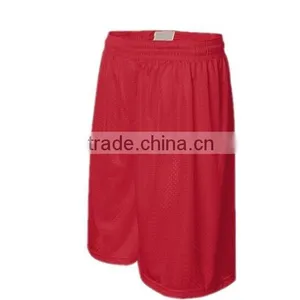 100% Polyester Custom Made Red Mesh Sports Shorts thumbnail-1