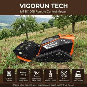 Vigorun MTSK1000 Mower CE/EPA Certified 1000mm Cutting Width Heavy Duty Remote Control Flail Mulcher for Forestry Brush Clearing thumbnail-1