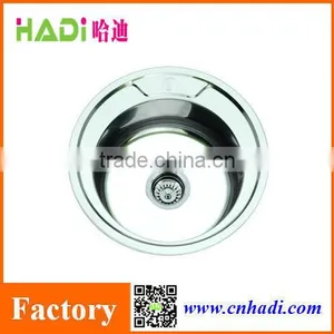 Round Bowl Kitchen Sink Single Bowl Stainless Steel Sink and Wash Basin HD490 thumbnail-1