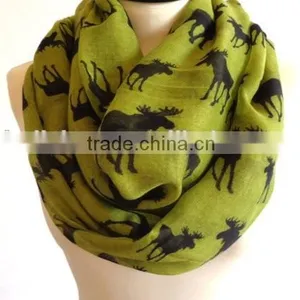 Hot Selling 2015 New Antelope Pattern Print Fashionable Lady Scarf thumbnail-1
