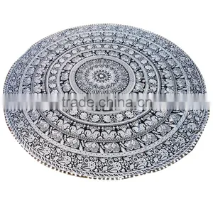 Round Mandala Tapestry, Animal Mandala Tapestry, Round Beach Tapestry thumbnail-4