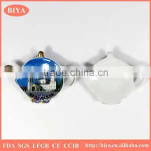 Personalized New Design Ceramic Porcelain Tea Bag Holder With Custom Design Decal Golden Famous Scenic Spot Print thumbnail-2
