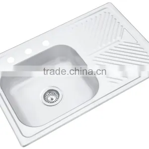 800x520mm Left Bowl Sation Finish Stainless Steel Kitchen Sink Hot Sale for South America thumbnail-1