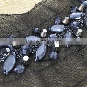 New Arrival Handmade Embroidery Beaded Neckline for Garments HY003 thumbnail-4