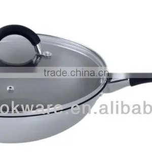 2014 New Products Tri Ply Chinese Wok 28cm With Non-stick Coating For Wholesale thumbnail-1