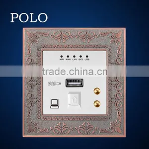 2015 Hot Cheap Whosale Lighting Multi-role Lan USB,Wireless Router Socket Europe thumbnail-1
