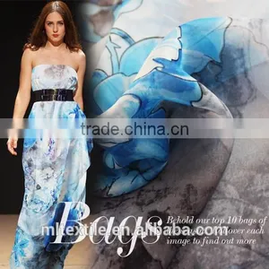 100% Silk Animal Printed Silk Chiffon Fabric for Garment Silk Chiffon Floral Printed Fabric thumbnail-1