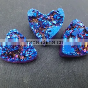 Natural Jewelry Accessory Agate White Druzy Heart Shape Pendant Loose Stone thumbnail-2