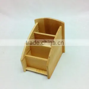 Plain Wooden Pen Pencil Holder Shelf Compartment New Handmade Wholesale Pine thumbnail-2