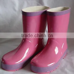 New Children Plain Waterproof Rainboots Green/Blue/Red/Pink Rubber Boots thumbnail-4