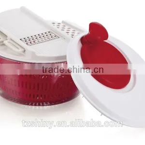 Multifunctional Plastic Salad Spinner With 4 Blade Mandoline Slicer Julienne Slicer thumbnail-1