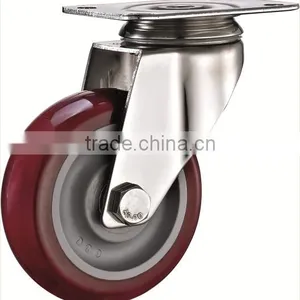 304 Stainless Steel Medium Duty Casters With PU Wheel thumbnail-1