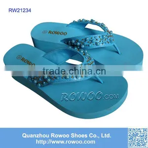Fashion Girl Summer Beach Wedge Slipper With Bead thumbnail-1