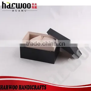 Square Fancy Leather Black Paper Gift Boxes thumbnail-4