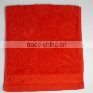 Bear and Flower Jacquard Face Towels 35*75cm In Red thumbnail-1