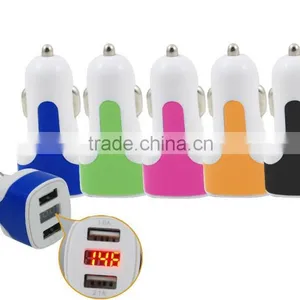 Faste Charging Dual Car Charger For IPhone Samsung With LCD Display thumbnail-1