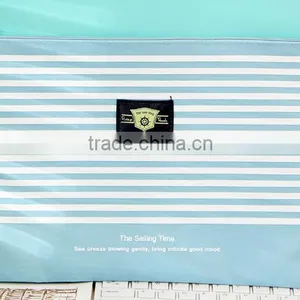 Striped Printing Polyester A4 Document Bag With Zipper thumbnail-3