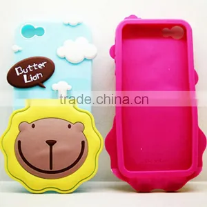 2013 the Factory Manufacture 3D Butter Lion Item Cartoon Design Silicone Mobile Phone Case thumbnail-1