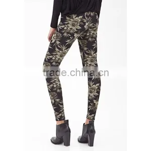 Tropic Floral Cropped Skinny Leggings Women Casual Pants thumbnail-1
