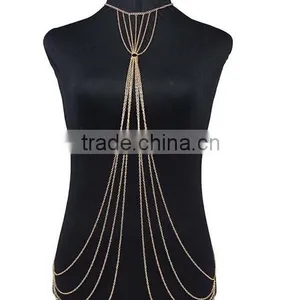 2016 Women Summer Bikini Tassels Gold Body Jewelry, Long Sexy Body Chains thumbnail-3